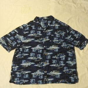 Vintage Puritan Blue Car Lightweight Button Up Shirt